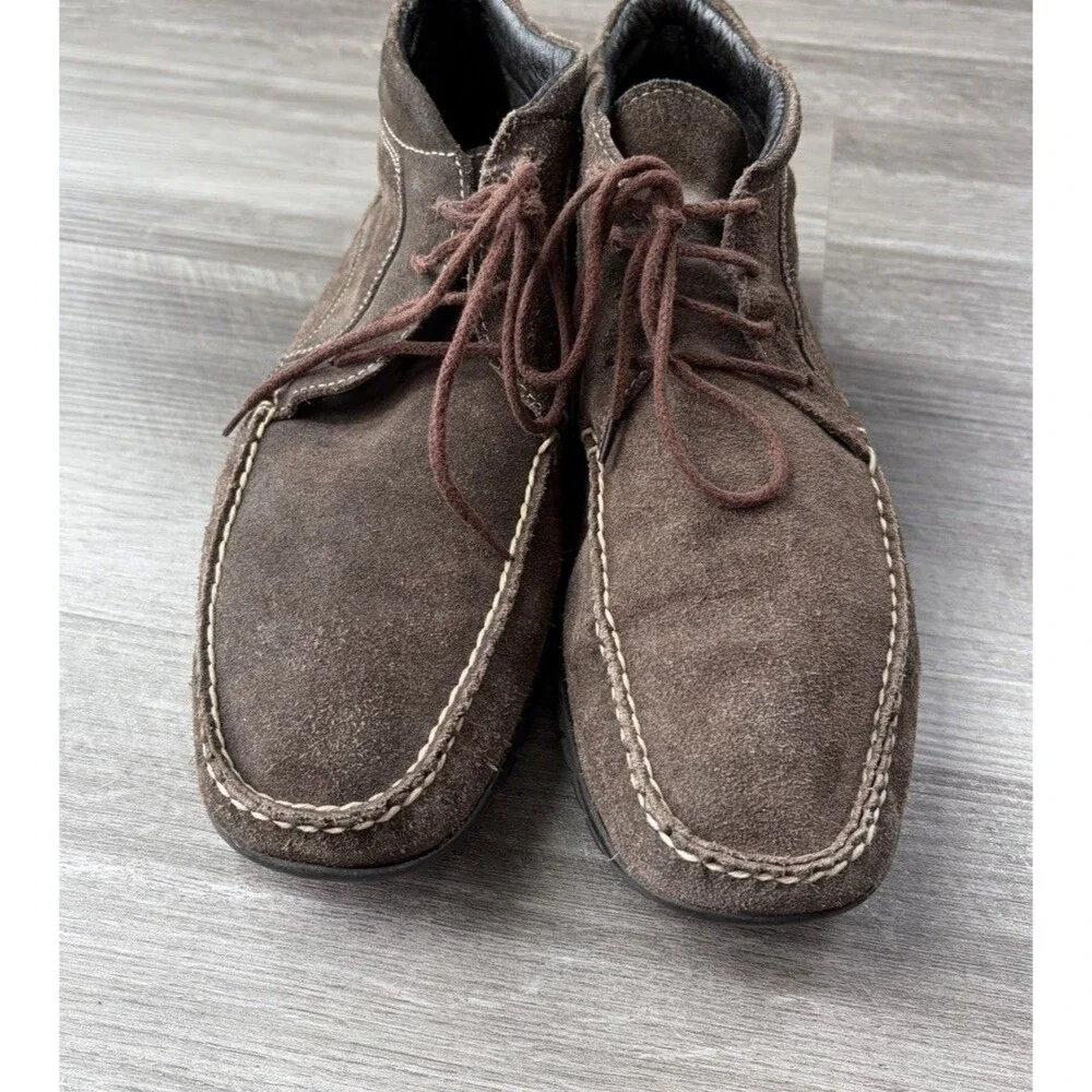Hamilton Men's Size 43 Brown Suede Chukka Driving Moccasins Lace Up Shoes